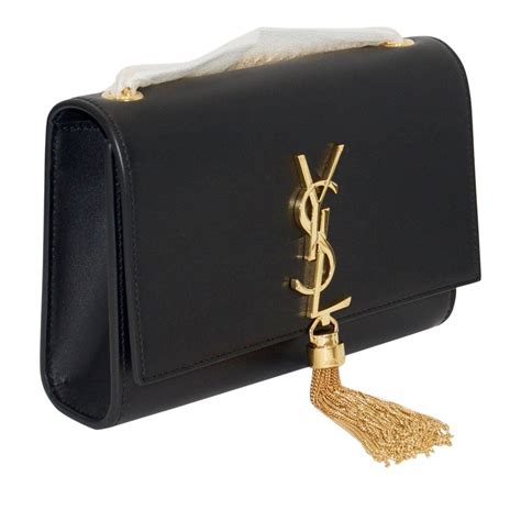 ysl bag tassel black calfskin half moon|Saint Laurent Kate Small Chain Bag With Tassel in Grain de.